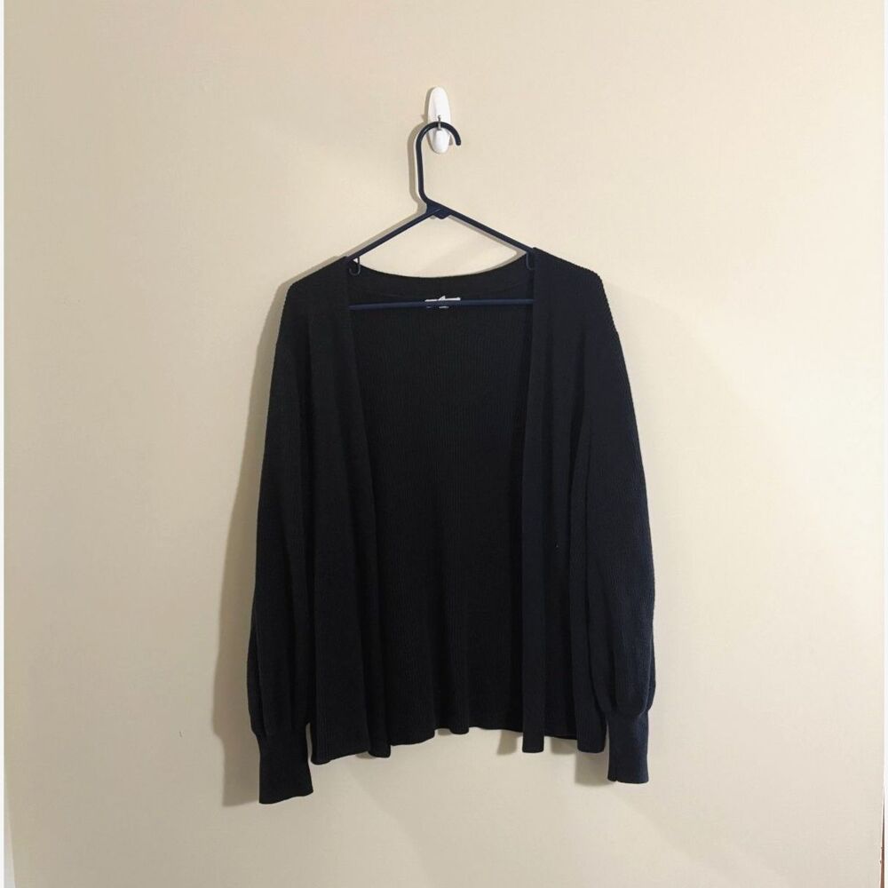 Maurices puff sleeve open front cardigan Size 1X black
